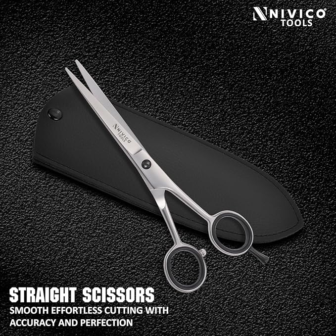 Professional 6.5” Hair Cutting Scissor with Comb– Sharp and Hairdressing Scissors Barber Shears Stainless Steel Hair Cutting Shears for Men & Women Precision Blades for Salon with Adjustment Screw