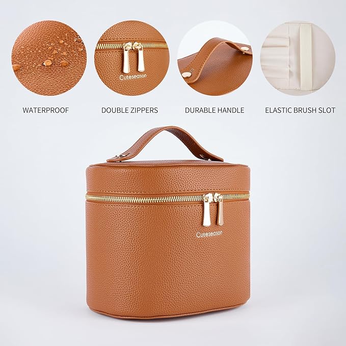 Makeup Bag, Toiletry Bag with Removable Zippered Inner Pocket, Portable Cosmetic Bag, Makeup Organizer for Woman.Travel Make up Case (Pink)