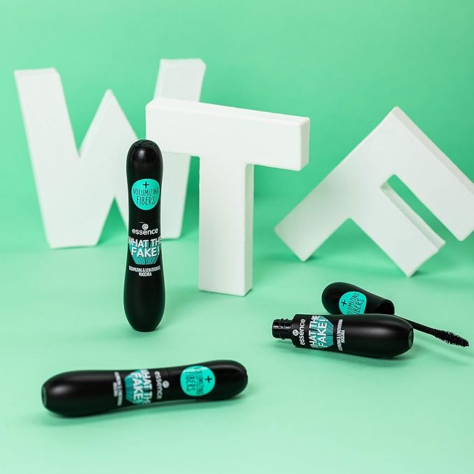 essence | What the Fake! Volumizing & Lengthening Fiber Mascara | Paraben Free | Cruelty Free (Pack of 2)