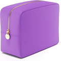 Embla Makeup Bag Travel Cosmetics Pouch and Toiletry Bag, Nylon Zipper Pouch Purse, Cute Make Up Organizer Storage Tote for Women Girls, Waterproof Travel Skincare Case, Large Makeup Bags, Grape