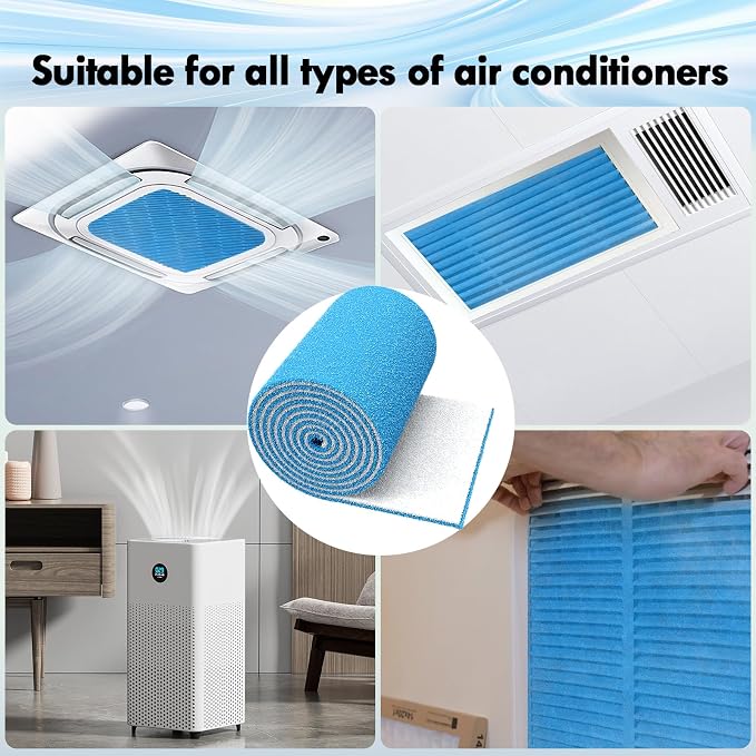 2PCS 12 x 120" Air Vent Filters, Cut-to-Size MERV 8 Filter Material, Triple - Image 4