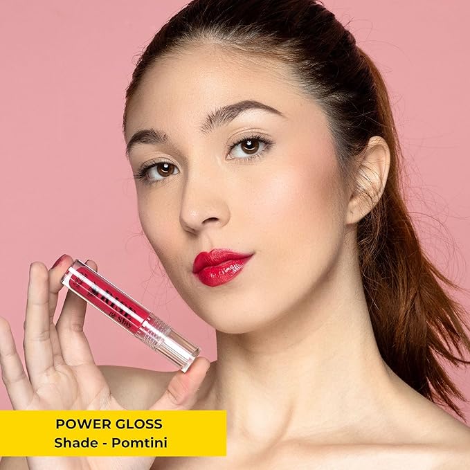 Magenta Lip Gloss – Phoenix Beauty Rise & Slay Power Gloss | Pomtini Raspberry Tint with Hyaluronic Acid, Jojoba & Castor Oil | High-Pigment, Non-Sticky Hydrating Shine (4.5ml)
