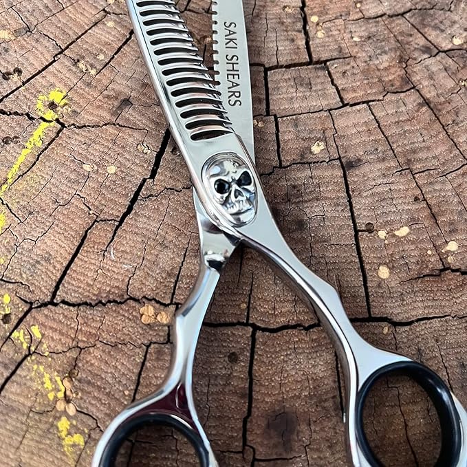 Saki Shears Tachi Set of Hair Shears for Professionals - Cutting and Thinning Shears - Skull Screw - 6.0 Inch - Japanese 440C Steel