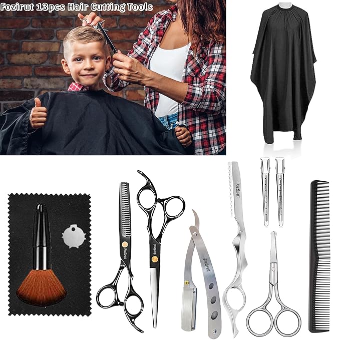 Professional Barber Scissors Set - Hair Shears Kit, Thinning Shears for Salon Haircut & Bang Trimming
