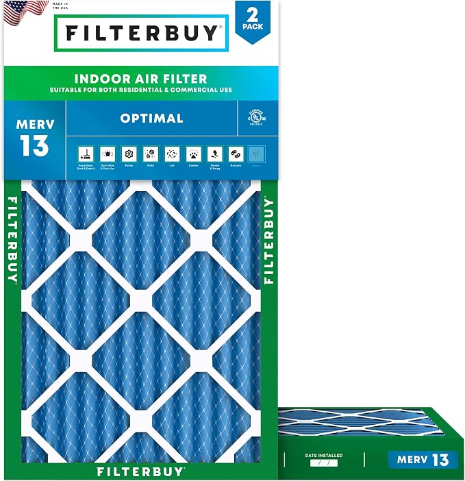 Filterbuy 18x30x2 Air Filter MERV 13 Optimal Smoke & Allergy Defense, by Filterbuy