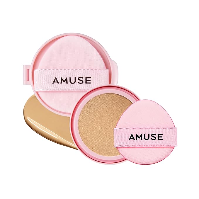 Amuse SEOUL DEW POWER VEGAN CUSHION ([REFILL] 03 HONEY) | Dewy, glow, long-lasting, clean beauty, lightweight, natural look, foundation for sensitive skin, hydrating cushion