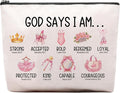 Inspirational Christian Gifts for Her, Religious Gifts Motivational Dancer Ballerina Makeup Bag, God Says I Am Dancer Cosmetic Bag Makeup Pouch