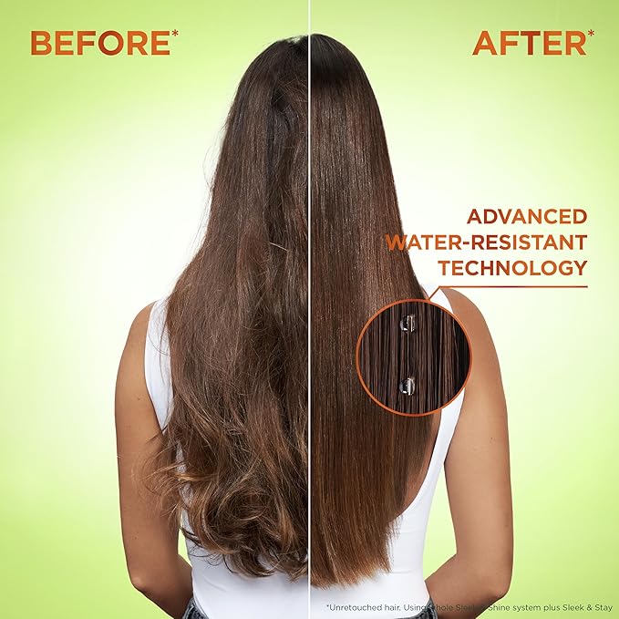 Garnier Fructis Sleek & Shine Shampoo (22 Fl Oz) + Conditioner (21 Fl Oz) Set for Frizzy, Dry Hair, Plant Keratin + Argan Oil (2 Items), 1 Kit (Packaging May Vary)