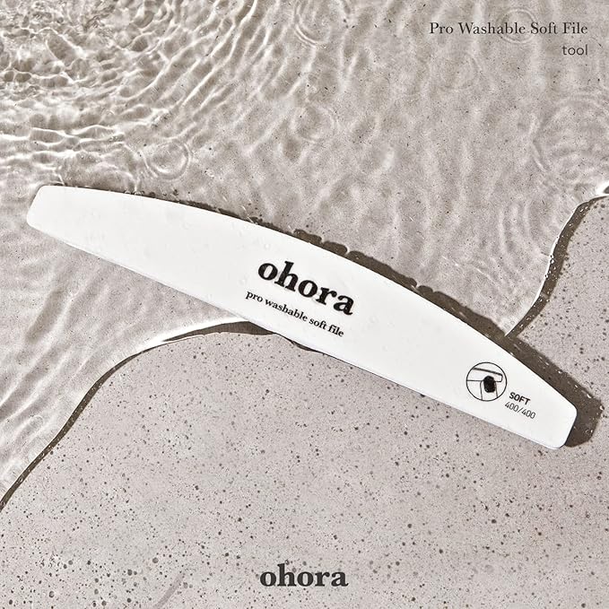 ohora Care Pro Washable Nail File (Soft) - Nail Shaper & Trimmer, Two-Sided Fine Grit for Smoother Buff, Creates a Consistent Flawless Finish, Professional Salon Quality Tool