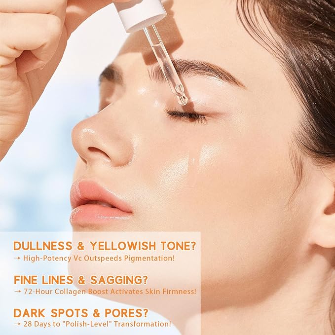 Premium 20% Vitamin C Serum for Face with Vitamin E, Sodium Hyaluronate - Boost Skin Collagen,Hydrate & Plump Skin, Anti Aging & Wrinkle Facial Serum (1 Fl Oz, Scented)