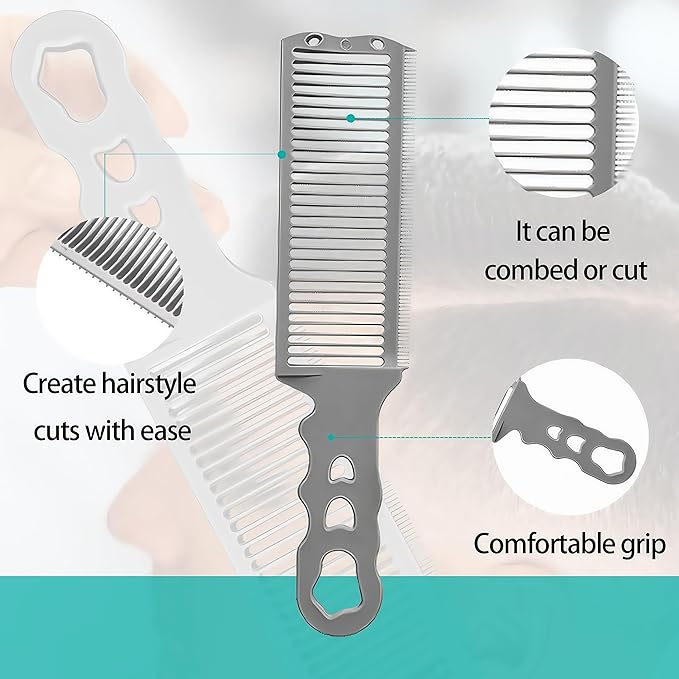 Fading Comb, Professional Hair Cutting Tools, 6 Piece Set, Self Haircut Kit for Men Hair Combs Fade Comb, for Precise Hair Styling and Easy Grooming