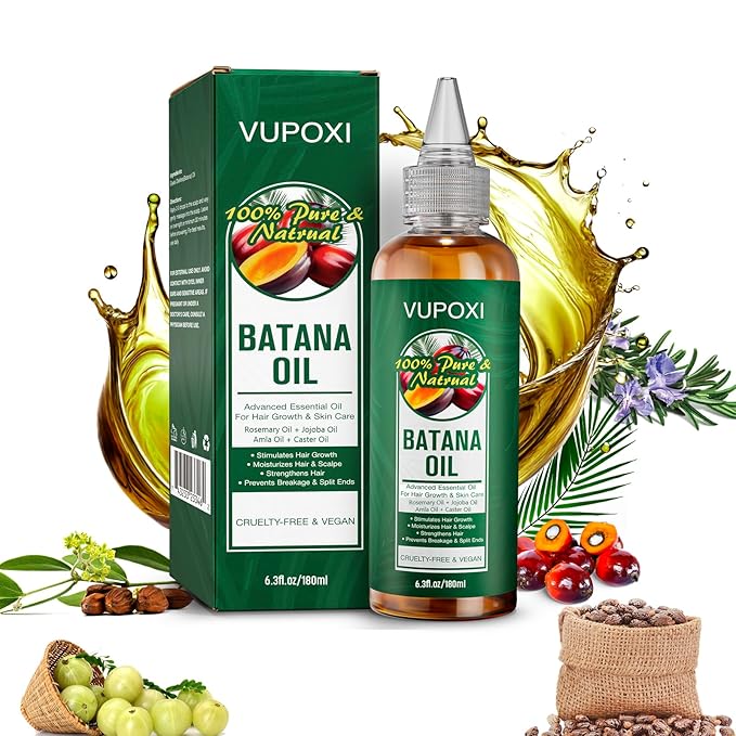 5-in-1 Batana Oil for Hair Growth | Liquid Blend with Rosemary, Amla, Castor, Jojoba Seed - 180mL (6.3 fl.oz)