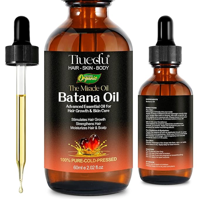 Batana Oil for Hair Growth, Eyelashes & Eyebrows,100% Pure & Natural Batana Oil for Hair Loss, Repair, Moisturizing Massage Oils for Aromatherapy,Body Oils