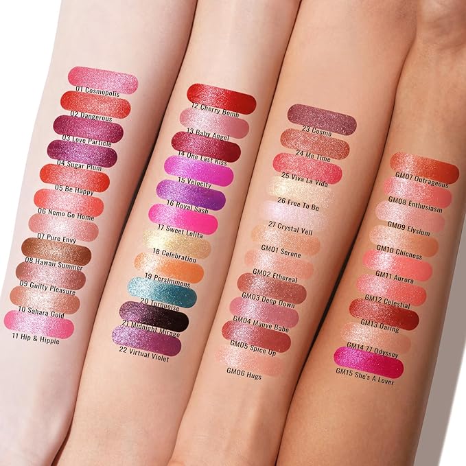 Oulac Matte Nude Peach Lipstick with Glow Metallic Finish - Vegan Lipstick for Women, Creamy Texture, Hydrating Clean Beauty Formula, High-End Magnetic Hook Design, GM06 Hugs