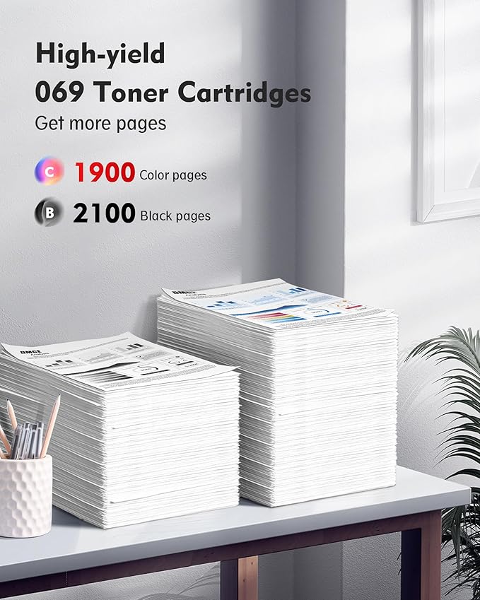 069 Compatible Toner Cartridge Replacement for Canon 069 069H for Color ImageCLASS Mf753cdw MF751Cdw MF752Cdw LBP674Cdw MF752Cdw MF756Cx LBP673Cdw Printer (Black, Yellow, Cyan, Magenta, 4-Pack)