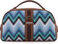 Montana West Wrangler Makeup Bag for Women Small Cosmetic Toiletry Bags Western Make Up Pouch Durable Cute Travel Purse, Jean Blue