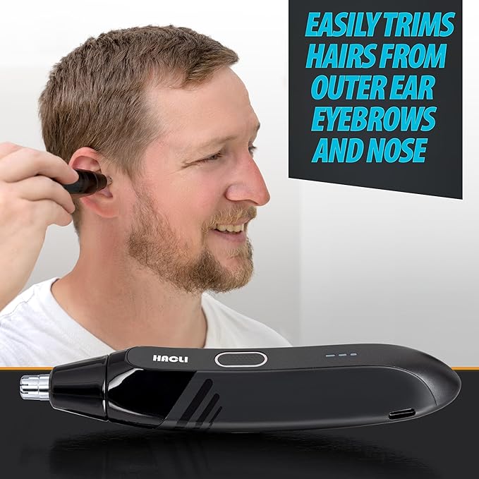 Nose Hair Trimmer for Men Women - Electric Nose Hair Clipper with Replaceable Stainless Steel Blade, Powerful 8000RPM Motor, Wet/Dry Use, Travel Lock, Portable Design USB Rechargeable