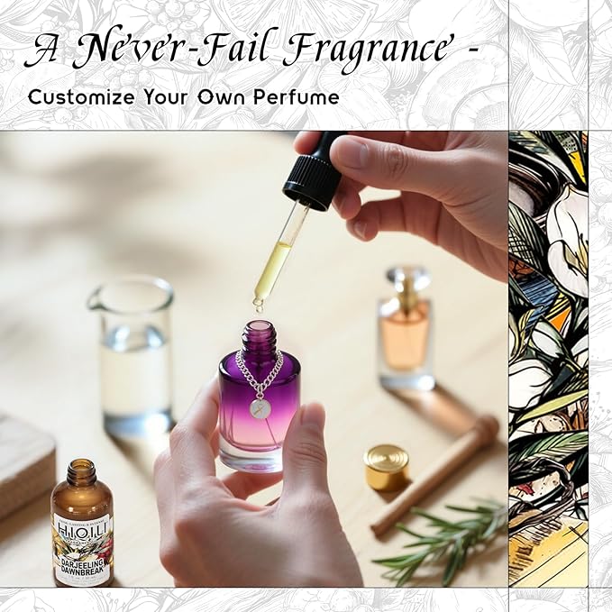 HIQILI Darjeeling Dawnbreak Fragrance Oil for Diffuser, Candle & Soap, Perfume & Linen Spray Making, Woody Scent, Long-Lasting Aroma - 1 Fl Oz - Pour Homme