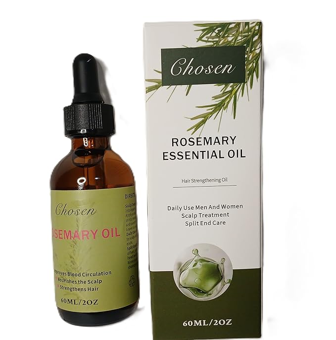 Chosen Hair Oil, Rosemary Essential oil & Mint Hair Oil, Split Ends & Dry Scalp Treatment - Made with Rice Bran &Essential Oils for strengthening, Moisturizing & Encouraging Healthier Hair