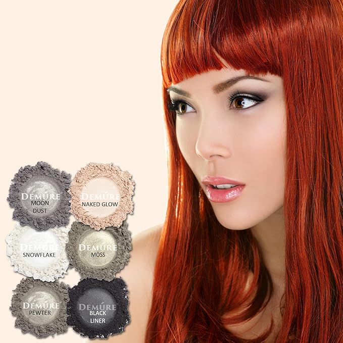 Demure Mineral Make Up (Snowflake) Eye Shadow, Shimmer Loose Powder, Professional Makeup