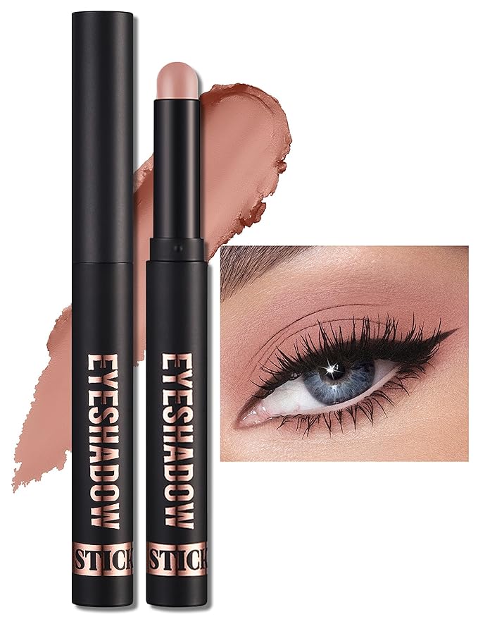Erinde Waterproof Cream Eyeshadow Stick, Matte Nude Eye Shadow Sticks, Longwear Blendable High Pigmented, Neutral Eye Shadow Sticks Matte for Older Eyes, Smokey Eyeshadow Pencil Crayon, 12 Warm Brown