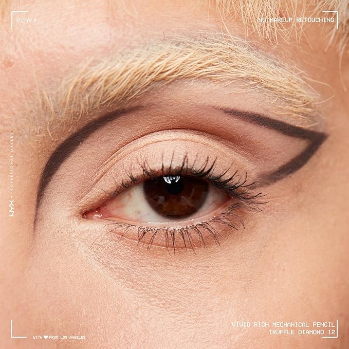 NYX PROFESSIONAL MAKEUP Mechanical Eye Pencil, Vivid Rich Mechanical, Creamy Retractable Eyeliner - Truffle Diamond, Pewter Eyeliner