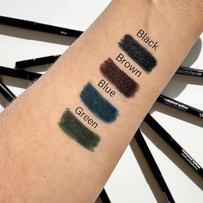 Sandstone Scandinavia Waterproof Eyeliner Pencil - Vegan Hypoallergenic for Sensitive Eyes - Smudge Proof Gel liner - Hypoallergenic Makeup (Black)