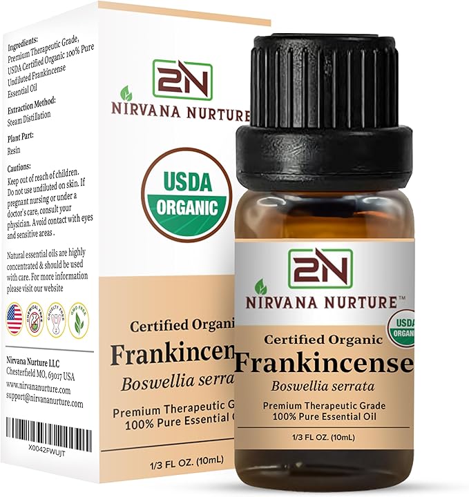 Frankincense Essential Oil USDA Certified Organic, 100% Pure Natural Premium Grade, Undiluted