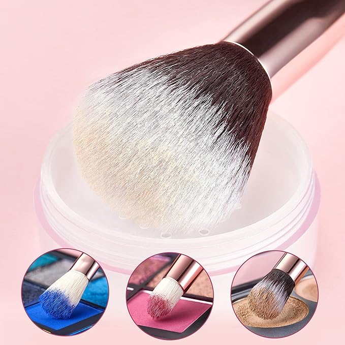 Jessup Brand 25pcs Professional Makeup Brush Set Beauty Cosmetic Foundation Powder Blusher Eyeshadow Blending Natural-Synthetic Hair Brushes Set (Black/Rose Gold)