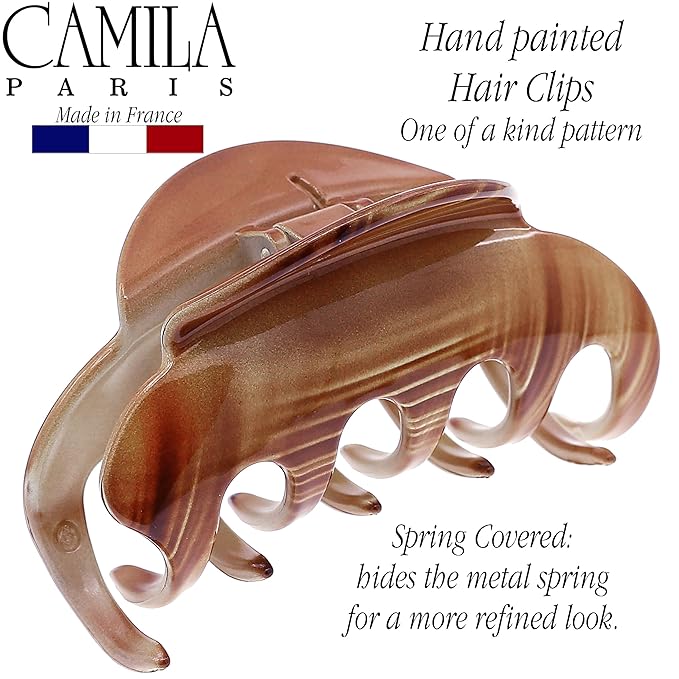 Camila Paris CP3216 French Hair Clip for Women for Thick Hair for Long Curly Wavy Hair, Large, Girls Hair Claw Clips Jaw Styling Hair Accessories for Women, Strong Hold No Slip Grip, Made in France