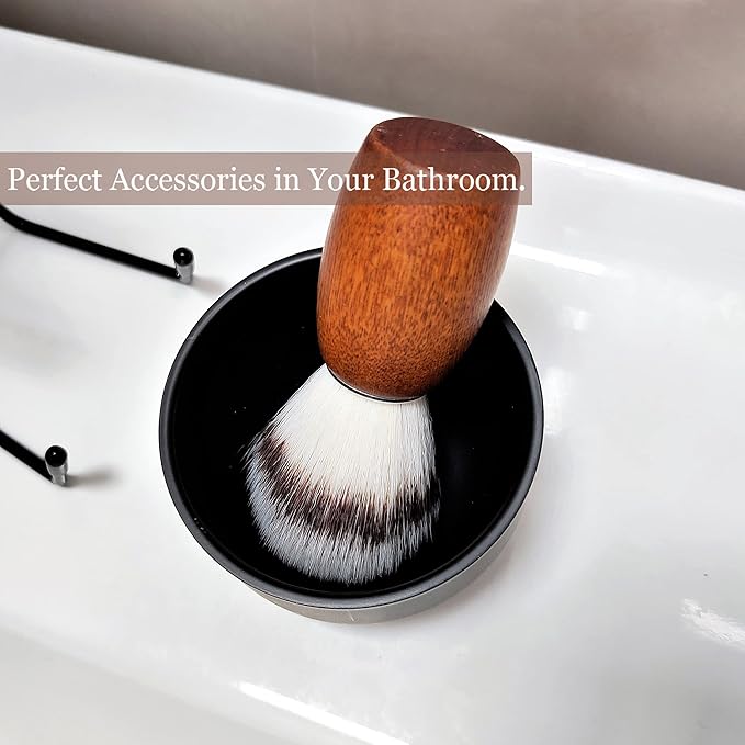Shaving Brush Set for Men, 3pcs Shaving Set Includes Shaving Brush Shaving Bowl and Brush Stand