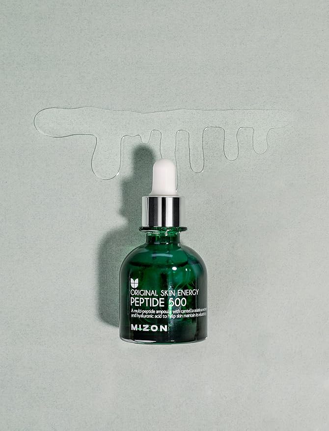 MIZON Peptide 500 Ampoule Peptides Adenosine Hyaluronic Acid Centella Asiatica Skin Elasticity Moisturizing Collagen Booster Korean Serum (1.01 fl. oz)