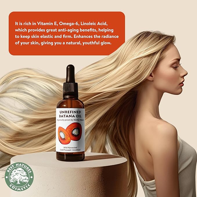 Best Natures Batana Oil for Hair Growth and Repair: Raw Batana Oil from Honduras - 100% Pure & Natural - For Thicker & Stronger Hair. Recognized by Dr. Sebi (1 fl oz)