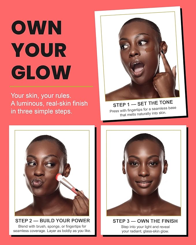 Konfident Glow Skin Tint – Golden Grace Hydrating Oil-Free Glass-Skin Foundation, Buildable Light-to-Medium Coverage, 30 ml – Inclusive Clean Makeup for Radiant Confidence