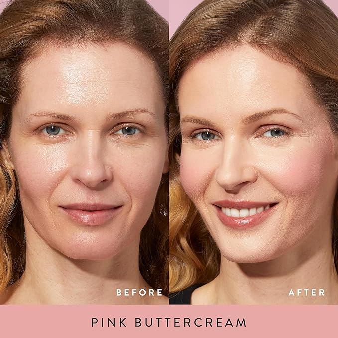 LAURA GELLER NEW YORK Baked Blush-n-Brighten Marbleized Blush for Cheeks - Pink Buttercream - Natural Finish - Buildable Color