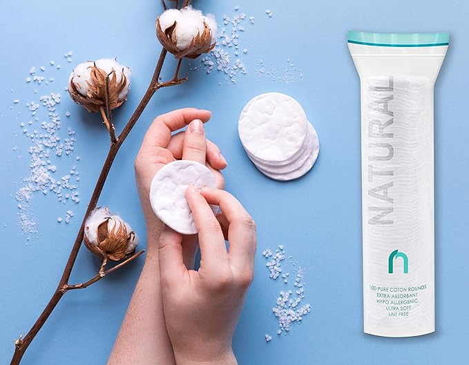 R-Neu Premium [Turkish] Cotton Rounds, 1200 Count, Stitched, Waffle Textured, 100% Pure & Natural Cotton Pads for Face, Hypoallergenic Makeup Remover (12 Pack of 100)