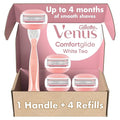 Gillette Venus ComfortGlide White Tea Women's Razor, Handle + 4 Blade Refills, Holiday Gifts for Women