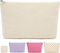 Corduroy Makeup Bag, Travel Cosmetic Bag Organizer Toiletry Bag Make Up Bags with Zipper & Compartments for Women Girls