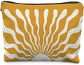 Abstract Groovy Boho Sun Sunshine Makeup Bag, Sunshine Gifts Cosmetic Bags for Women, Boho Gifts for Women, Retro Mid Century Modern Art Zipper Makeup Pouch