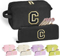 YOOLIFE Initial Travel Makeup Bag Cosmetic Bag - Teen Girl Gifts Trendy Stuff Friend Birthday Gifts for Women Teen Girl Kids