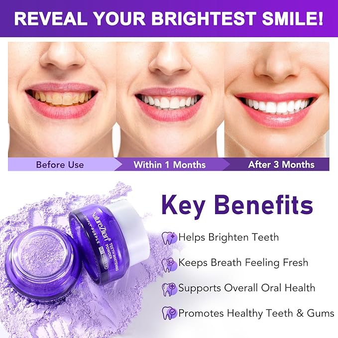 Teeth Whitening Powder - Teeth Whitening - Removes Stains - No Sensitivity - Enamel-Safe Toothpaste Power