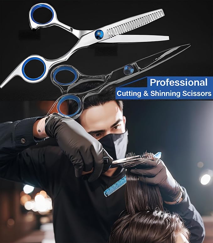 MEUUT Hair Cutting Scissors Set 6.5 Inch - Hair Thinning Scissor & Hair Cutting Shears with Styling Comb, Texturizing and Precision Cutting Scissor for Salon & Home Use