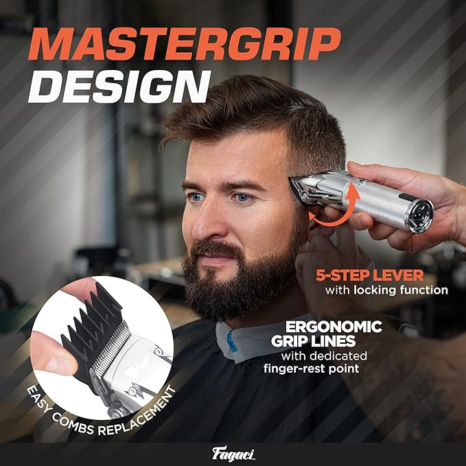 Fagaci Hair Clippers for Men Professional with Precise Cutting, Turbo Power Professional Barber Clippers Cordless, Powerful Motor Fade Mens Hair Clipper Set, Precision Blades Haircut Machine Kit