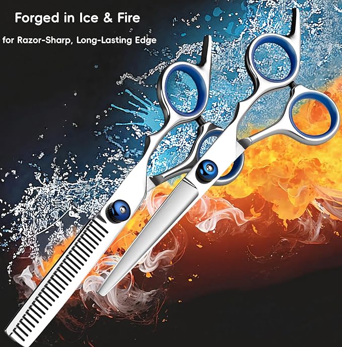 MEUUT Hair Cutting Scissors Set 6.5 Inch - Hair Thinning Scissor & Hair Cutting Shears with Styling Comb, Texturizing and Precision Cutting Scissor for Salon & Home Use