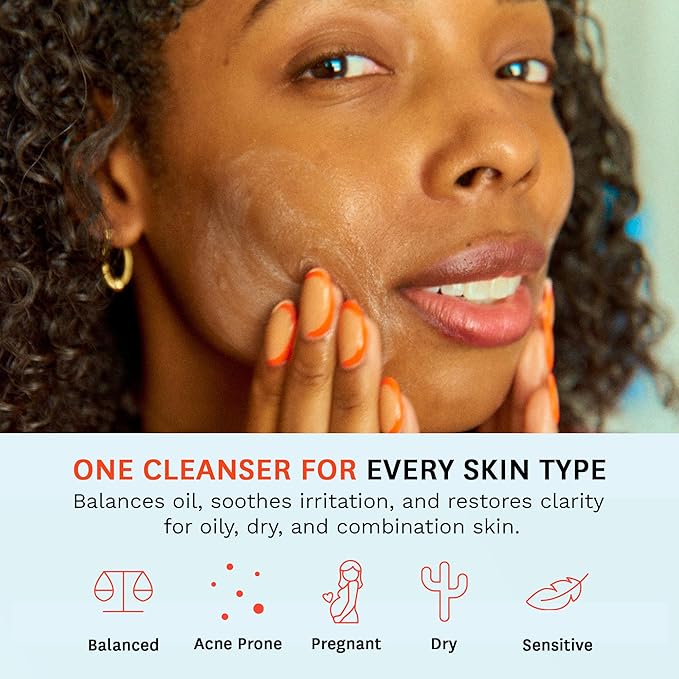Fig.1 Micellar Oil Cleanser for Face - Makeup Remover Cleansing oil, Facial Cleanser - Squalane & Grapeseed Oil Formula, Cleanse without Clogging Pores, Acne-Prone Facial Skincare, Refillable 3.4 Oz