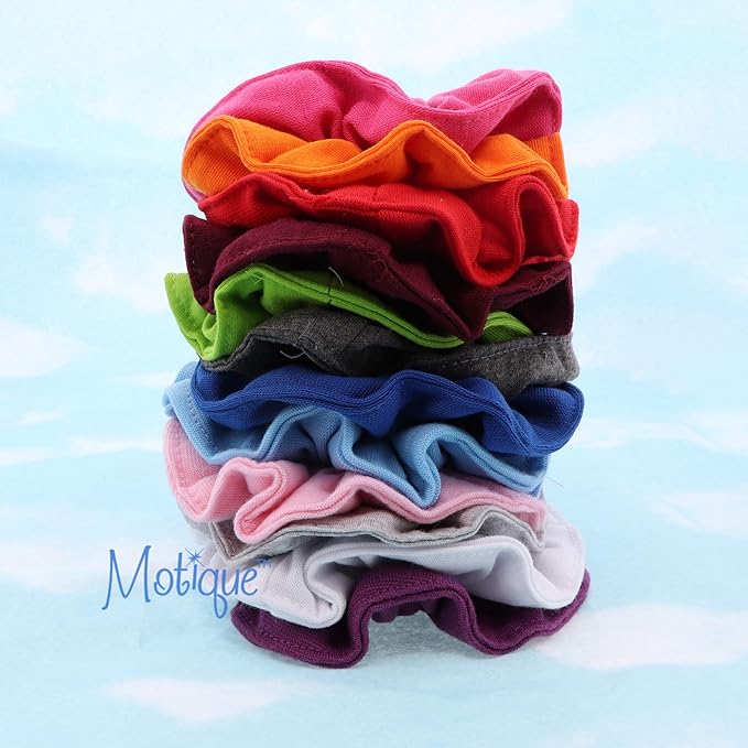 6 Pack Large Solid Scrunchies Hair Elastics-Orange