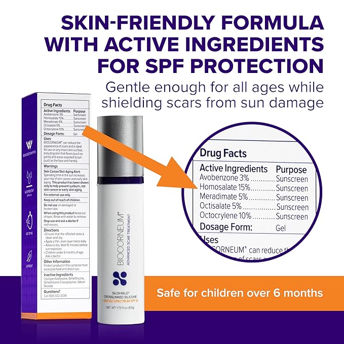 Advanced Scar Treatment with Silishield® & SPF 30 20g - Surgeon-Approved Silicone Scar Gel for Surgical Scars Ideal for Adults & Kids – New & Keloid Scar Treatment & Scar Removal Cream for Old Scars