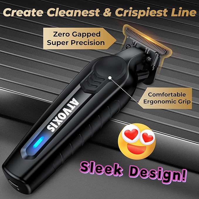 Hair Trimmer for Men, Trimmers for Barbers, Zero Gapped T Liners Clippers, T Blade Trimmer, Line Up Shape Up Edgers Clippers for Men
