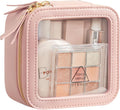 HBlife Small Makeup Bag for Purse Cute Mini Makeup Bag Cosmetic Bag Women Travel Clear Makeup Pouch Case Organizer Leather Make Up Toiletry Bag Transparent Storage Bag(Pink)