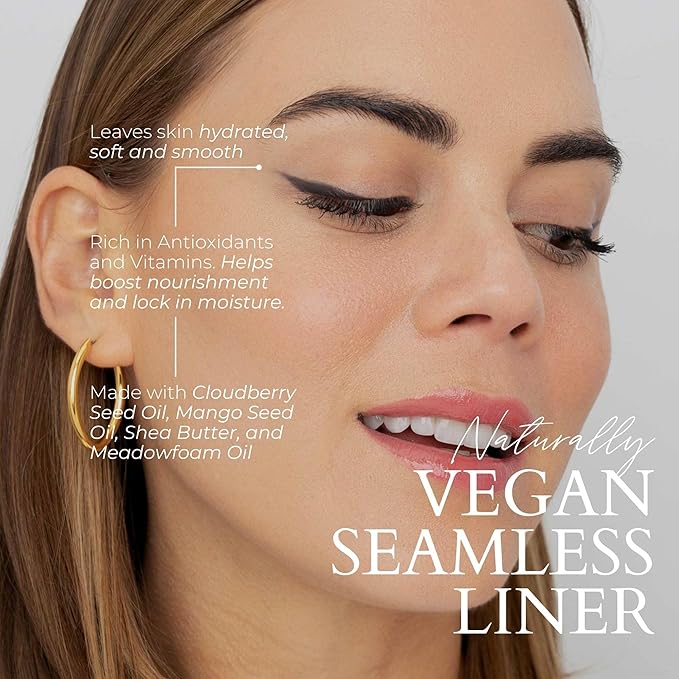 FITGLOW Beauty Vegan Eyeliner Pencil | Long-Lasting Eye Liner with Blending Brush | Smudge-Proof Eyeliner | Sensitive Eye Makeup | Natural, Clean & Cruelty-Free Eye Pencil | Black, 1.1g
